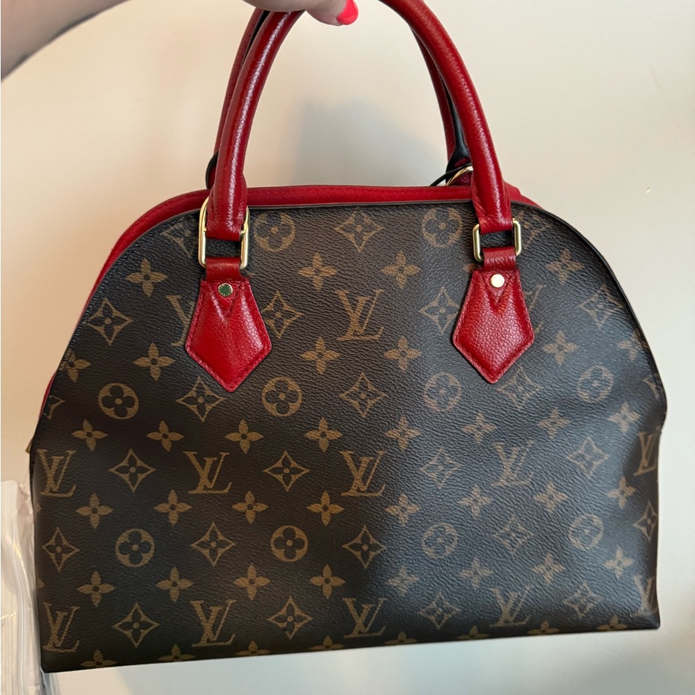 LOUIS VUITTON MONOGRAM RED TWO WAY BAG